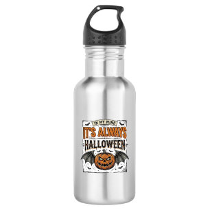 Vintage Halloween Pumpkin Bat Typography Shirt Des 532 Ml Water Bottle