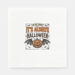 Vintage Halloween Pumpkin Bat Typography Shirt Des Napkin