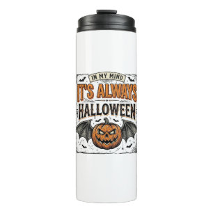 Vintage Halloween Pumpkin Bat Typography Shirt Des Thermal Tumbler