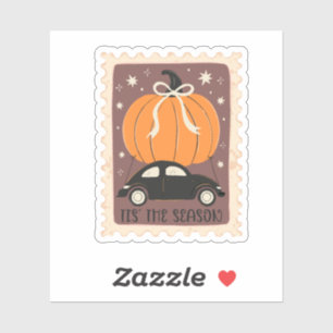 Vintage Halloween Pumpkin Car 'Tis the Season Stam