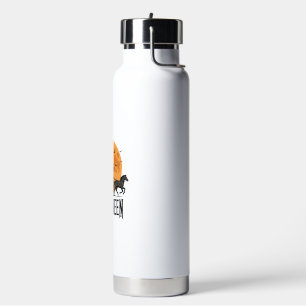 Vintage Halloween Pumpkin Carriage Witch Design_1 Water Bottle