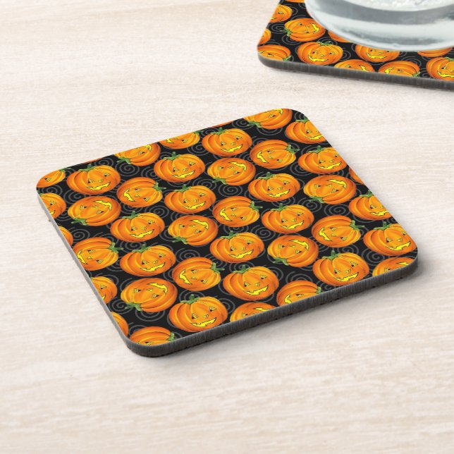 Vintage Halloween Pumpkin Coaster (Left Side)