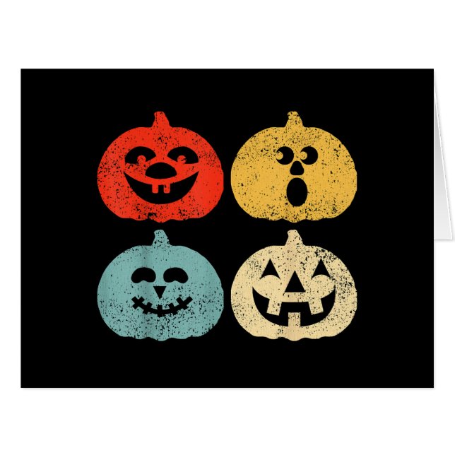 Vintage Halloween Pumpkin Funny Retro Gift (Front Horizontal)