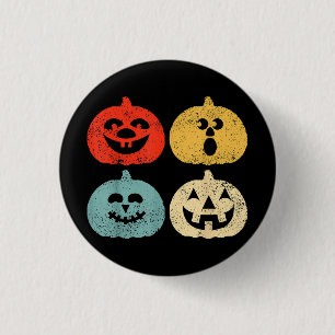 Vintage Halloween Pumpkin Funny Retro Gift 3 Cm Round Badge