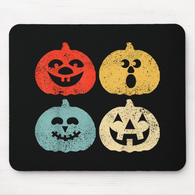 Vintage Halloween Pumpkin Funny Retro Gift Mouse Pad (Front)