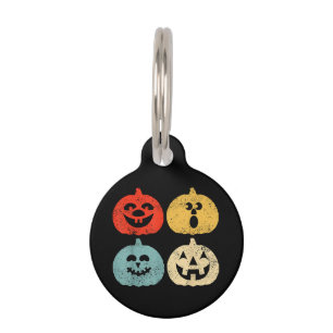 Vintage Halloween Pumpkin Funny Retro Gift Pet Tag