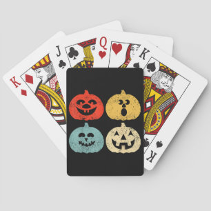 Vintage Halloween Pumpkin Funny Retro Gift Playing Cards