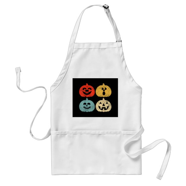 Vintage Halloween Pumpkin Funny Retro Gift Standard Apron (Front)