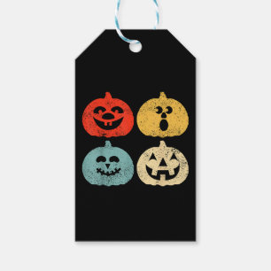 Vintage Halloween Pumpkin Funny Retro Gift Tags