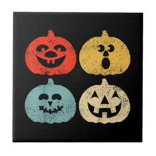 Vintage Halloween Pumpkin Funny Retro Gift Tile