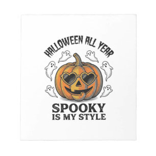 Vintage Halloween Pumpkin Ghost Engraving Shirt_1 Notepad