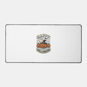 Vintage Halloween Pumpkin Ghost Shirt Design_1 Desk Mat
