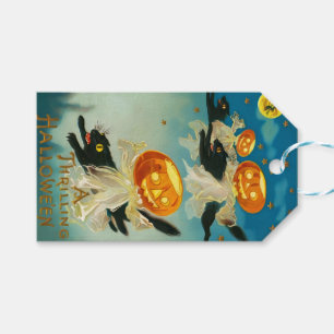 Vintage Halloween Pumpkin Ghosts and Black Cats Gift Tags