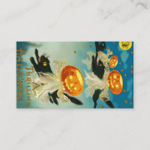 Vintage Halloween Pumpkin Ghosts and Black Cats