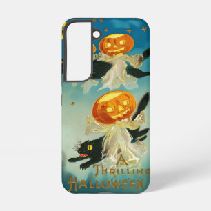 Vintage Halloween Pumpkin Ghosts and Black Cats Samsung Galaxy Case