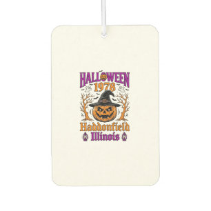 Vintage Halloween Pumpkin Haddonfield Illinois Shi Car Air Freshener