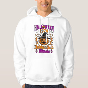 Vintage Halloween Pumpkin Haddonfield Illinois Shi Hoodie