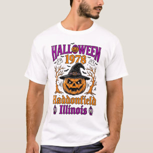 Vintage Halloween Pumpkin Haddonfield Illinois Shi T-Shirt