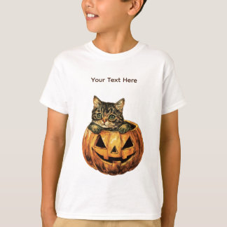 Vintage Halloween Pumpkin Kitty T-Shirt