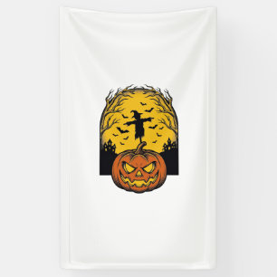 Vintage Halloween Pumpkin Moon Scarecrow Art_1 Banner