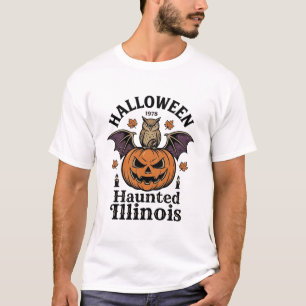 Vintage Halloween Pumpkin Owl Illinois Shirt Desig