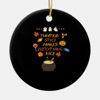 Vintage Halloween Pumpkin Quotes Classic Ceramic Tree Decoration
