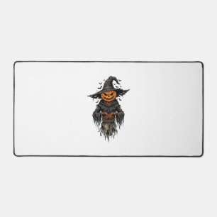 Vintage Halloween Pumpkin Scarecrow Witch Shirt De Desk Mat