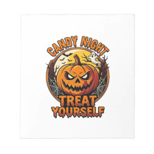 Vintage Halloween Pumpkin Treat Yourself Shirt_1 Notepad