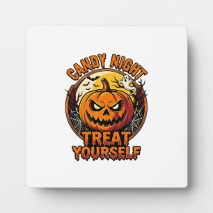 Vintage Halloween Pumpkin Treat Yourself Shirt_1 Plaque