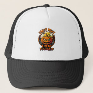 Vintage Halloween Pumpkin Treat Yourself Shirt_1 Trucker Hat