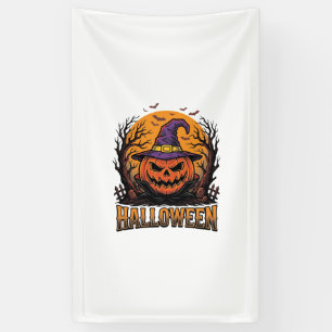 Vintage Halloween Pumpkin Witch Hat Graphic_1 Banner