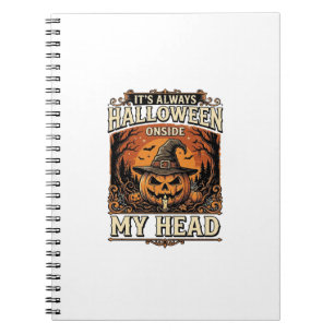Vintage Halloween Pumpkin Witch Hat Shirt Design_1 Notebook