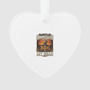 Vintage Halloween Pumpkin Witch Hat Shirt Design_1 Ornament