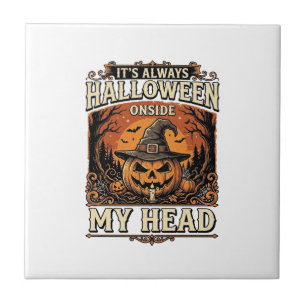 Vintage Halloween Pumpkin Witch Hat Shirt Design_1 Tile