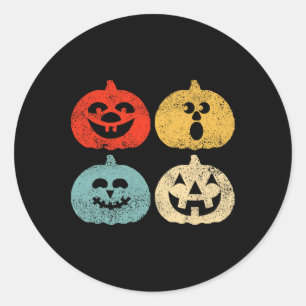 Vintage Halloween Pumpkin Women  Classic Round Sticker