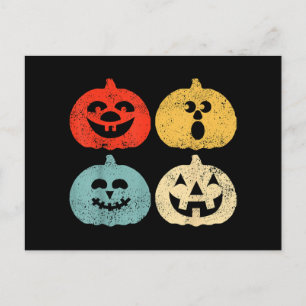 Vintage Halloween Pumpkin Women, Men, Kids, Funny Holiday Postcard