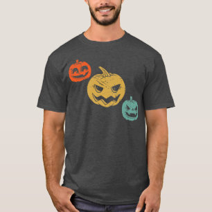 Vintage Halloween Pumpkin Women Men Kids Funny Ret T-Shirt