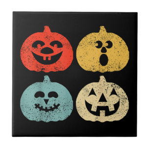 Vintage Halloween Pumpkin Women, Men, Kids, Funny  Tile