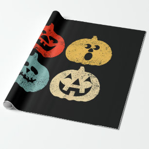 Vintage Halloween Pumpkin Women, Men, Kids, Funny Wrapping Paper
