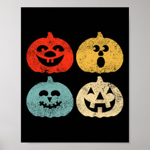 Vintage Halloween Pumpkin Women Poster