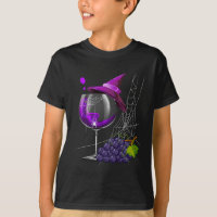 Vintage Halloween Purple Grape Wine Glass Witch Ha