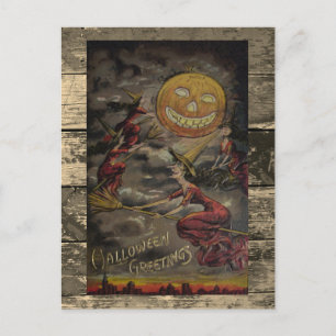 Vintage Halloween Rare Funny Illustration Postcard