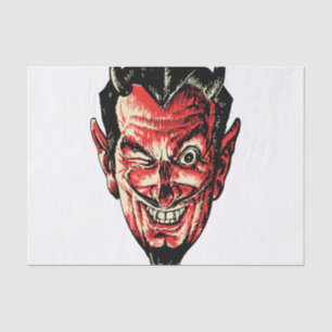 Vintage Halloween Red Devil Head Tissue Paper