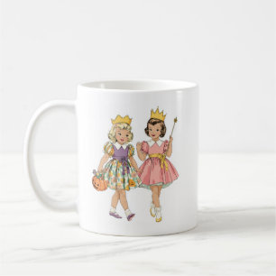 Vintage Halloween Retro Kids in Princess Costume Coffee Mug