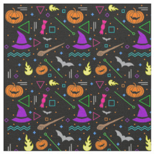 vintage halloween retro memphis 1980s fabric