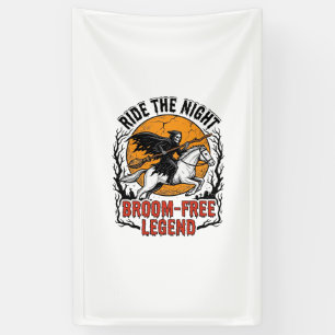 Vintage Halloween Rider Broom-Free Spooky Art_1 Banner