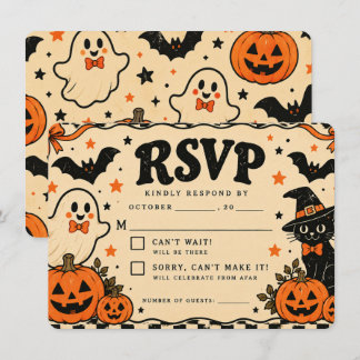 Vintage Halloween RSVP Card | Spooky Social Ghosts