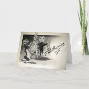 Vintage Halloween Scarecrow Card