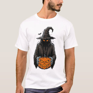 Vintage Halloween Scarecrow Pumpkin Shirt Design_1