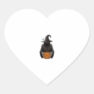Vintage Halloween Scarecrow Pumpkin Shirt Design_1 Heart Sticker